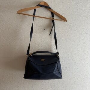 VTG Boden Navy Blue Crossbody Pebbled Leather Bag